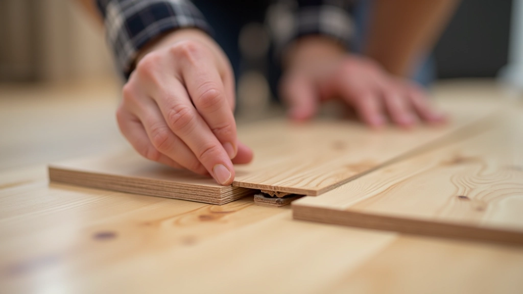Click-lock laminate flooring installation demonstration
