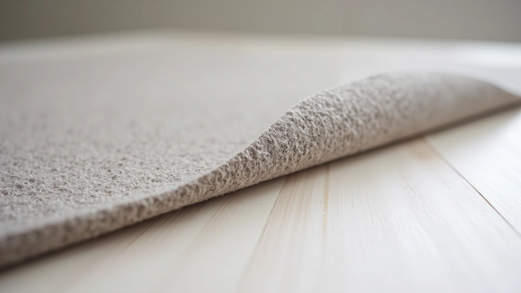 Sample of dense felt underlay material showing its compact woven texture