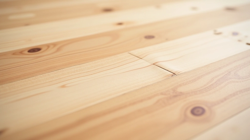 Close-up detail of laminate flooring planks showing wood grain texture and click lock joint system