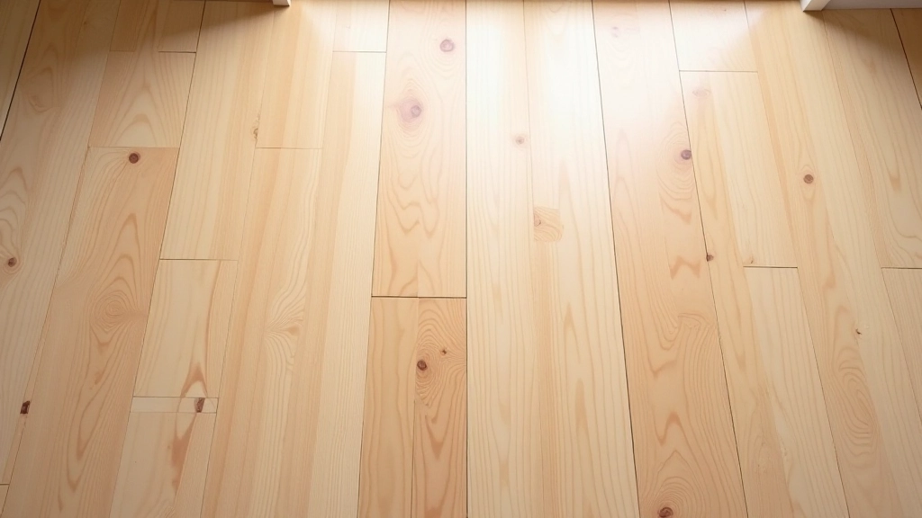 Multiple rows of laminate flooring showing proper staggered plank pattern from above