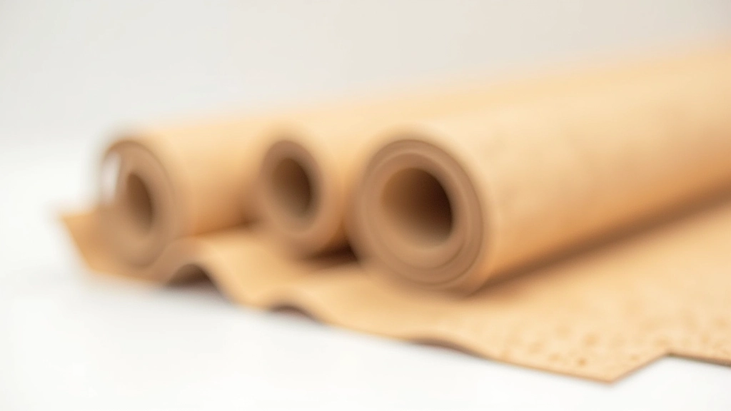 Rolled cork underlay material showing its natural tan color and textured surface