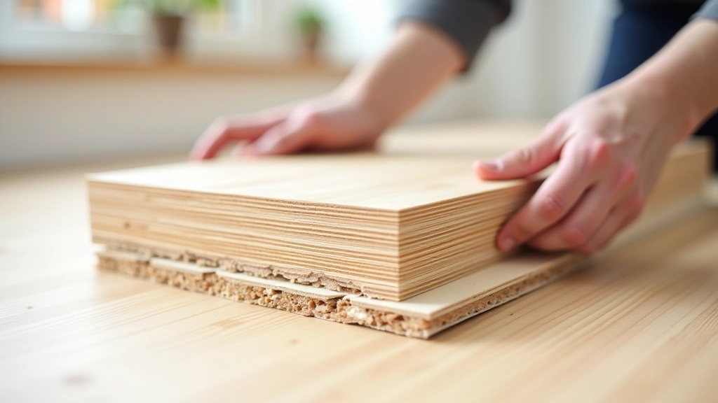 Cross-section diagram showing subfloor, underlay, and laminate planks stacked in layers